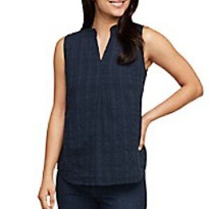 Van Heusen Ruffle Trim Textured Sleeveless Top